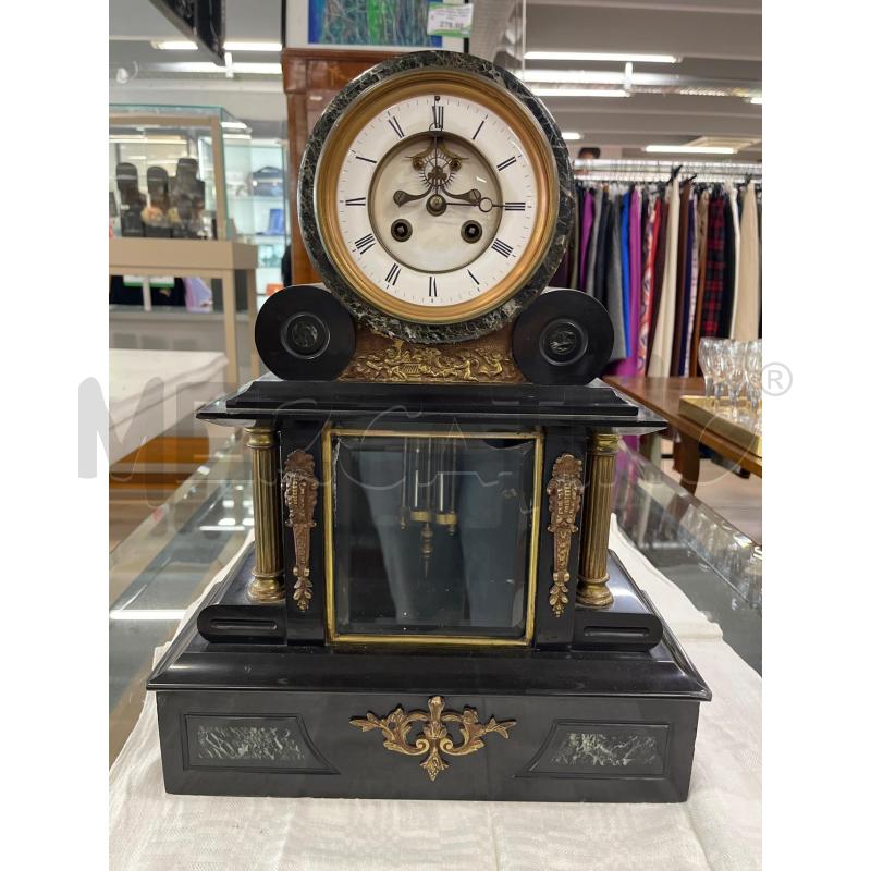 OROLOGIO ANTICO IN MARMO NERO DA RIPARARE | Mercatino dell'Usato Teramo 1