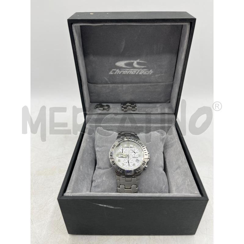OROLOGIO DA POLSO CHRONOTECH INOX QUADRANTE BIANCO 7255L | Mercatino dell'Usato Teramo 1