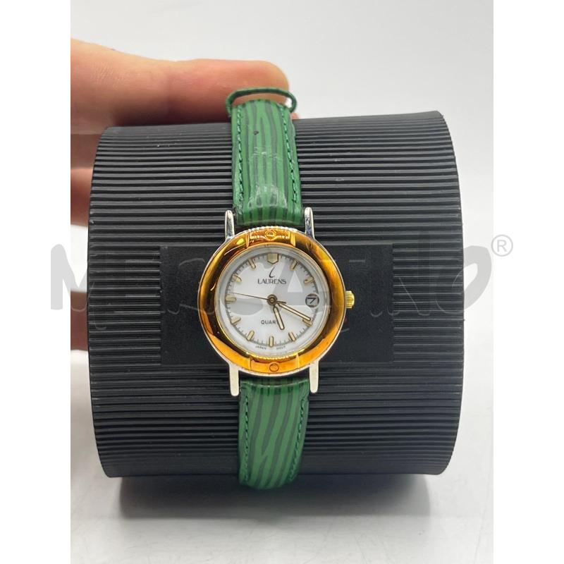 OROLOGIO DA POLSO LADY LAURENZ DORATO CINTURINO VERDE | Mercatino dell'Usato Teramo 1