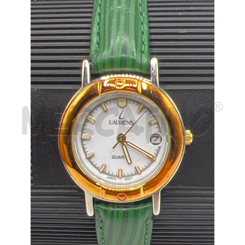 OROLOGIO DA POLSO LADY LAURENZ DORATO CINTURINO VERDE | Mercatino dell'Usato Teramo 2