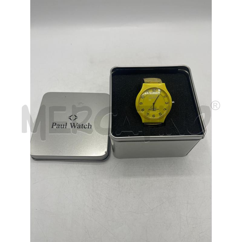OROLOGIO DA POLSO PAUL WATCH GIALLO QUARTZ + CINTURINO MAGLIA | Mercatino dell'Usato Teramo 1