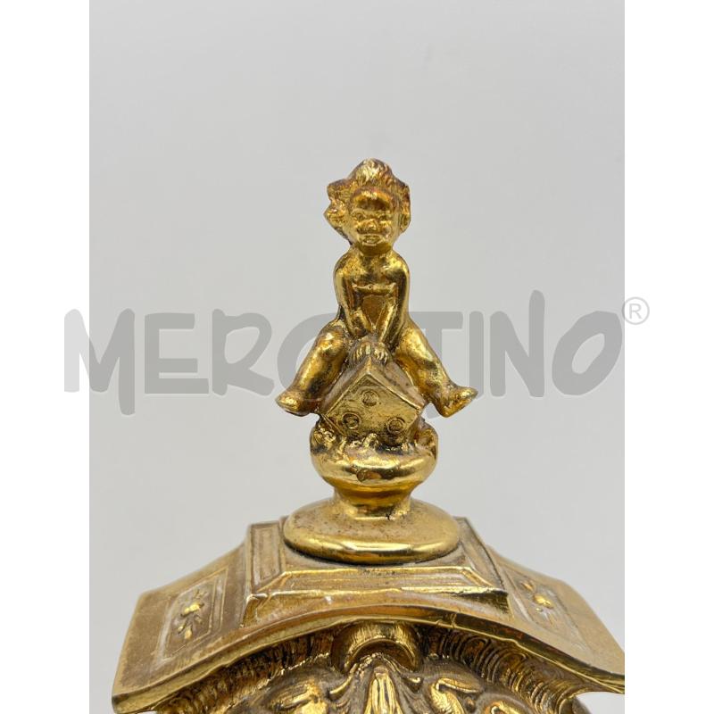 OROLOGIO DA TAVOLO OTTONE EPOCA INCISO STILE VITTORIANO WEST GERMANY  | Mercatino dell'Usato Teramo 3