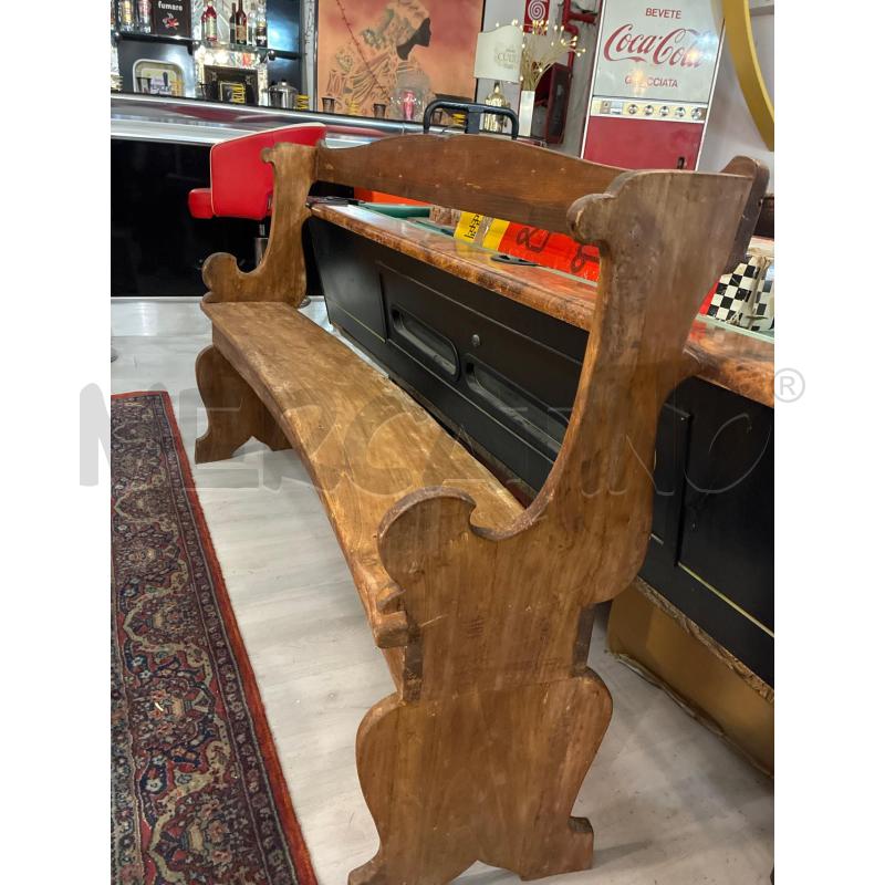 PANCA LEGNO FATTA A MANO SEMICURVA CON SCHIENALE | Mercatino dell'Usato Teramo 4