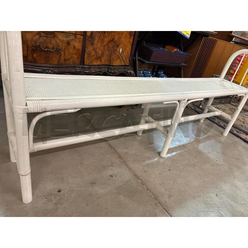 PANCA RATTAN BAMBU' DIPINTO BIANCO  LUNGA 170CM | Mercatino dell'Usato Teramo 2