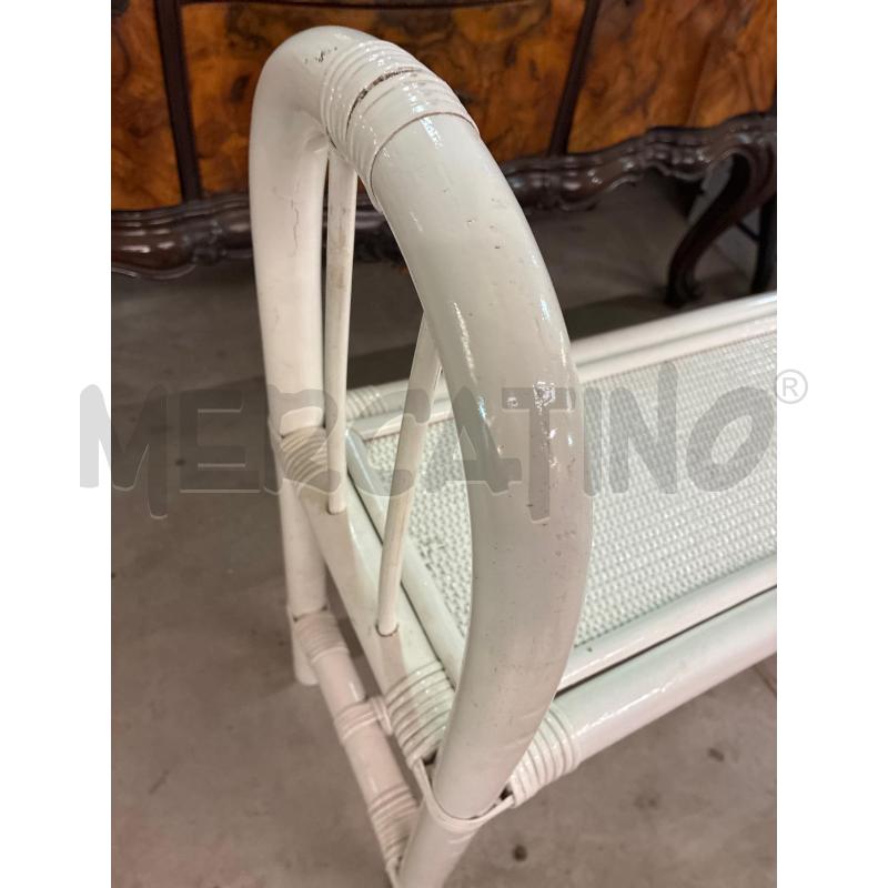PANCA RATTAN BAMBU' DIPINTO BIANCO  LUNGA 170CM | Mercatino dell'Usato Teramo 3