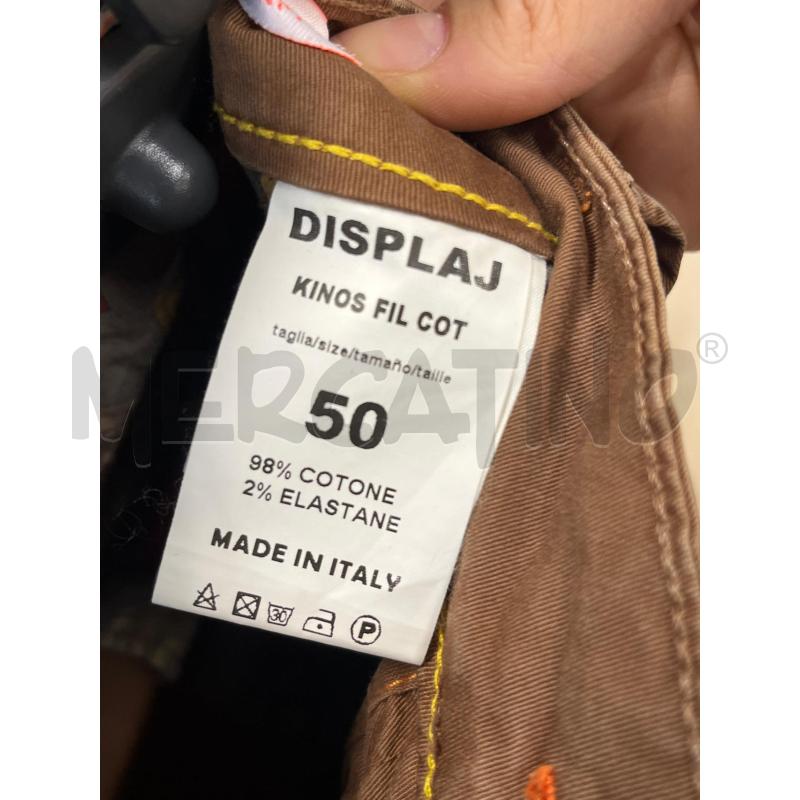 PANTALONE UOMO DISPLAJ MARRONE CHIARO BOTTONE BEIGESCRITTA ARANCIONE | Mercatino dell'Usato Teramo 2