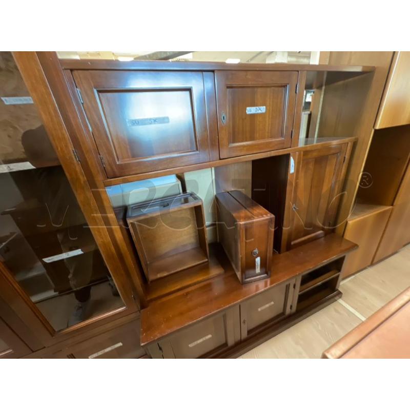 PARETE SOGGIORNO LEGNO ARTE POVERA PICCOLA BASE TV E VETRINETTA | Mercatino dell'Usato Teramo 3