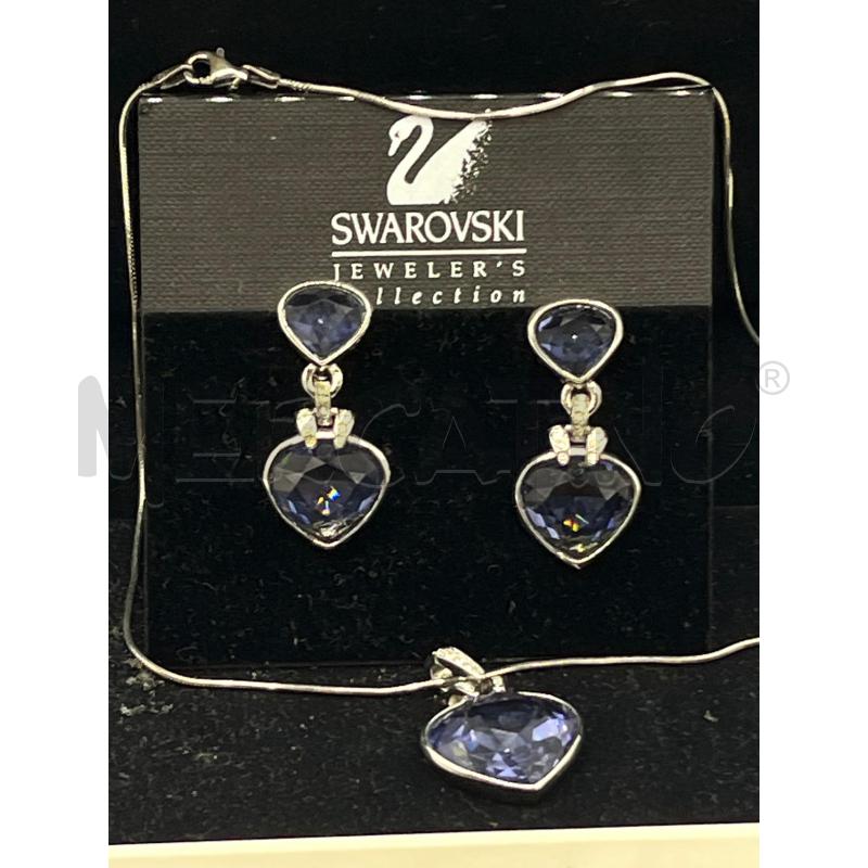 PARURE SWAROVSKI OCEANIC HEART VIOLA ORECCHINI E COLLANA | Mercatino dell'Usato Teramo 1
