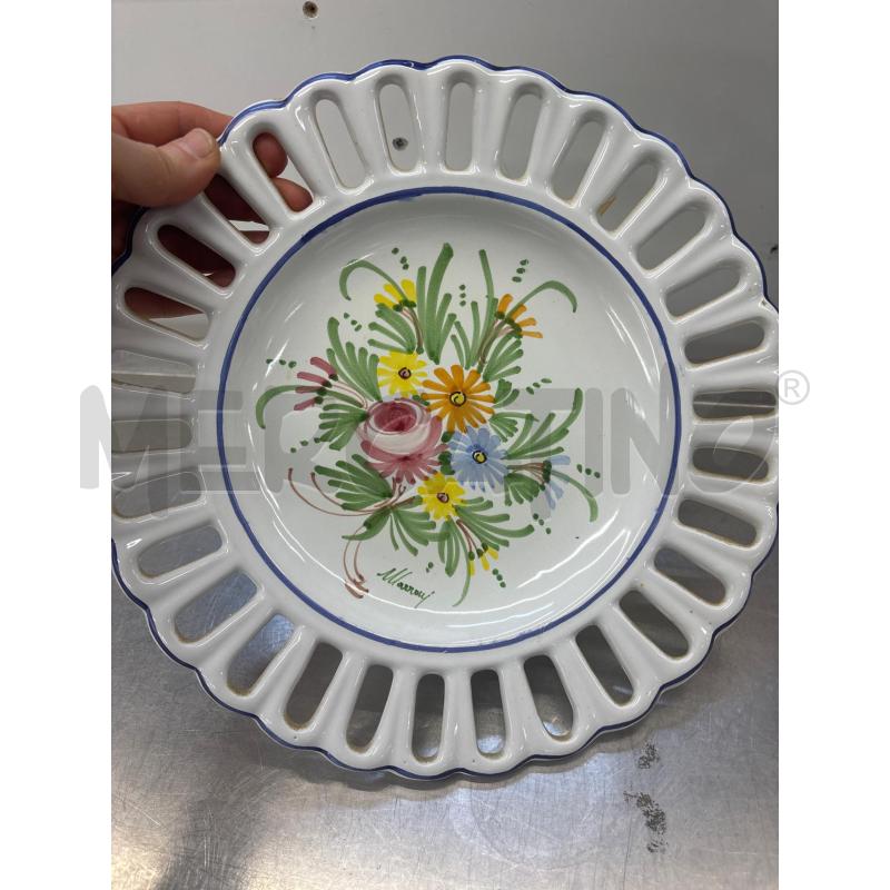 PIATTINO CASTELLI BORDO TRRAFORATO DECORO FIORI | Mercatino dell'Usato Teramo 1