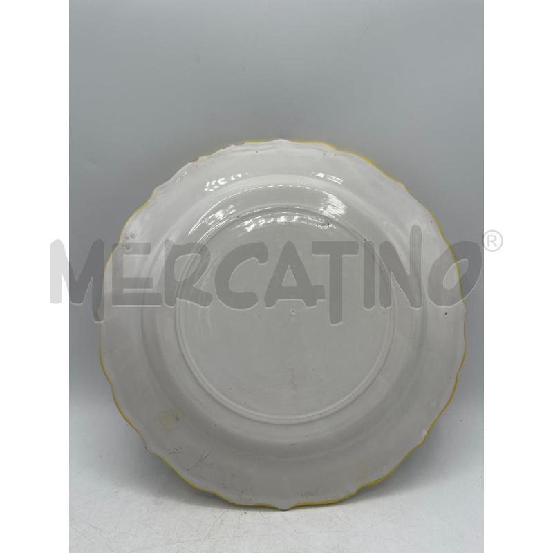 PIATTINO CERAMICA CASTELLI DIPINTO FIORI BORDO GIALLO | Mercatino dell'Usato Teramo 2