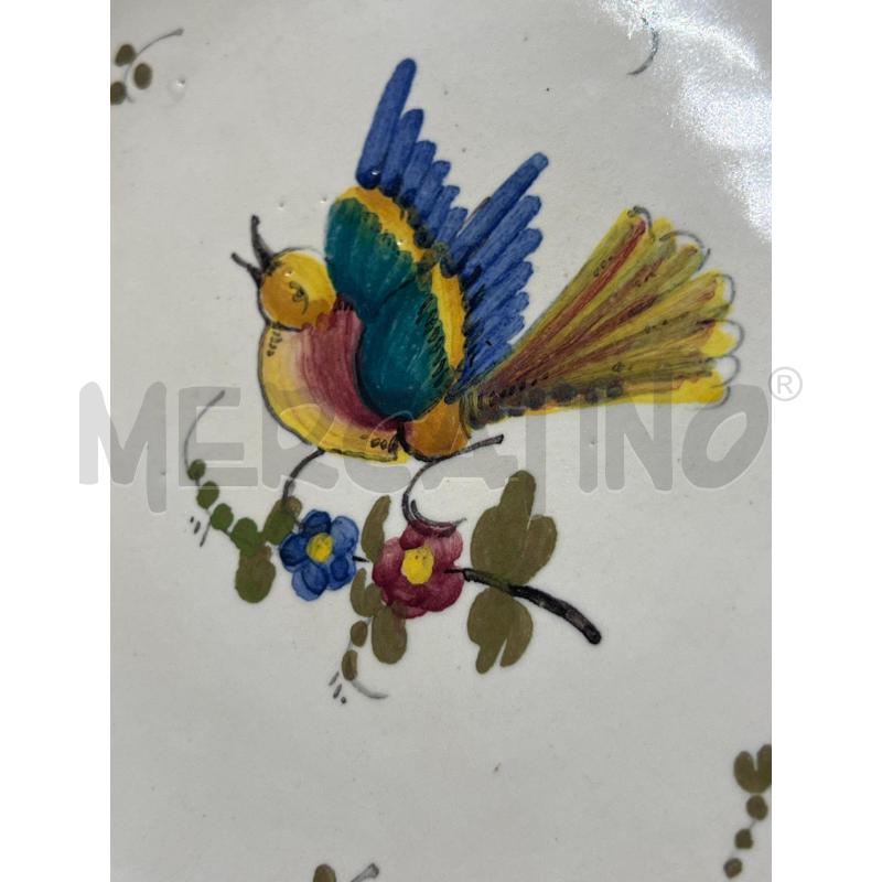 PIATTINO CERAMICA DIPINTO UCCELLINO PAEASGGIO | Mercatino dell'Usato Teramo 3