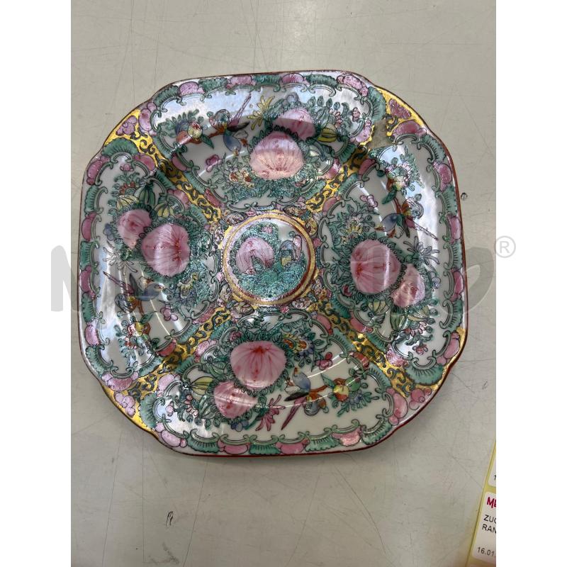 PIATTINO ORIENTALE VERDE ROSA E TONI DORATI -  | Mercatino dell'Usato Teramo 1
