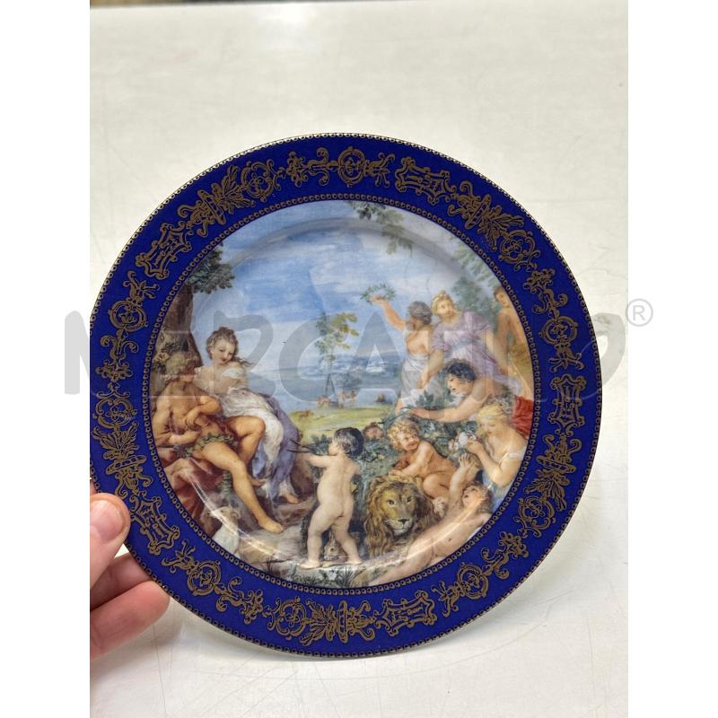 PIATTINO STAMPA PIETRO DA CORTANA 1596 1669 TONI BLU DIAM 19CM | Mercatino dell'Usato Teramo 1