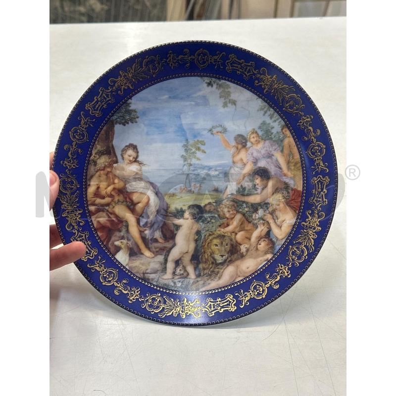 PIATTINO STAMPA PIETRO DA CORTANA 1596 1669 TONI BLU DIAM 24CM | Mercatino dell'Usato Teramo 1