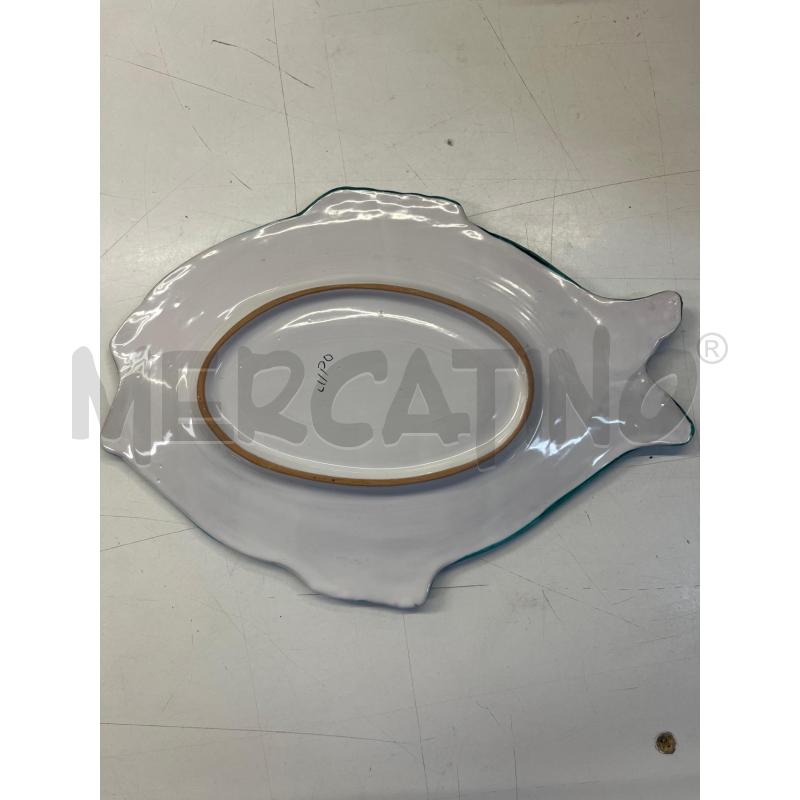 PIATTI PZ. 6 CERAMICA ARTIGIANALE FORMA PESCE AZZURRO DECORO GALLETTO A FIRMA LUPO - DERUTA | Mercatino dell'Usato Teramo 2