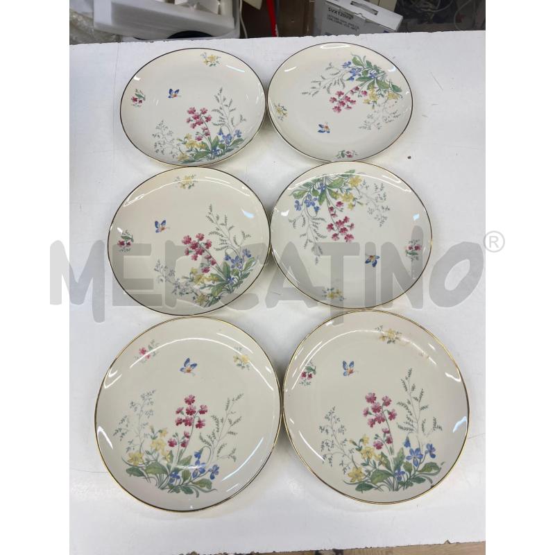 PIATTI PZ. 6 PORCELLANA WINTERLING BAVARIA BORDO DROATO DECORAZIONE FLOREALE  | Mercatino dell'Usato Teramo 1