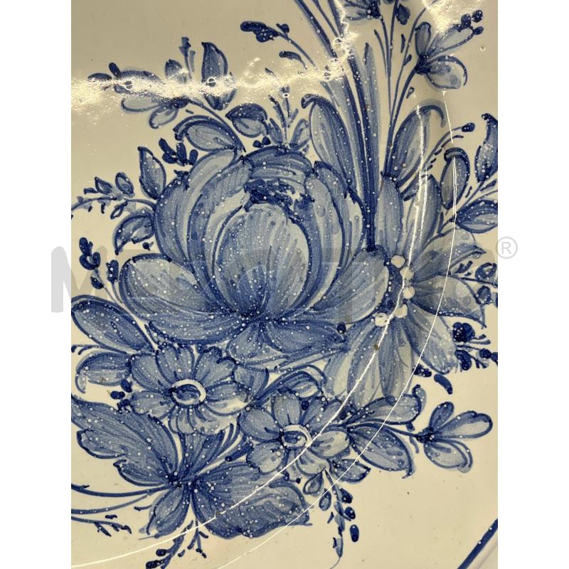 PIATTO CERAMICA CASTELLI BIANCO FIORE BLU DIAM 34 | Mercatino dell'Usato Teramo 2