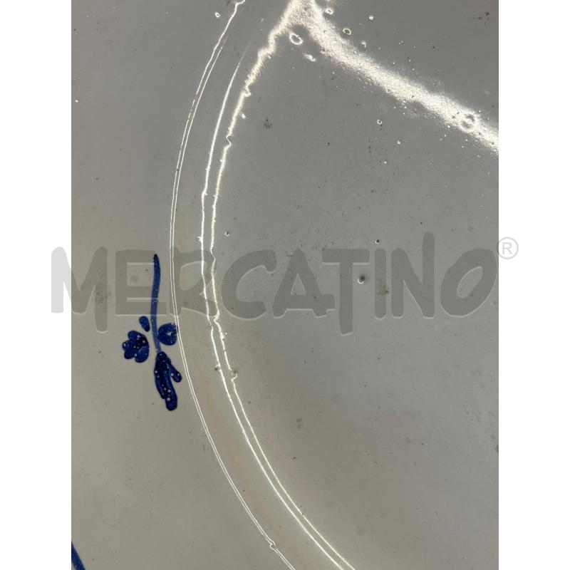 PIATTO CERAMICA CASTELLI BIANCO FIORE BLU DIAM 34 | Mercatino dell'Usato Teramo 3