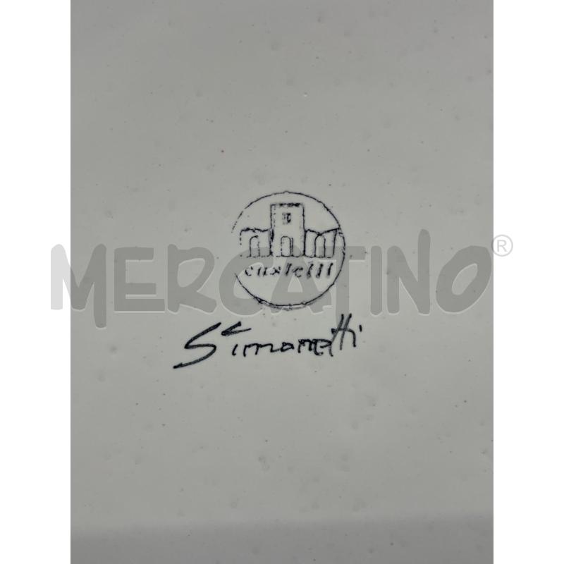PIATTO CERAMICA CASTELLI BIANCO FIORE BLU DIAM 34 | Mercatino dell'Usato Teramo 4
