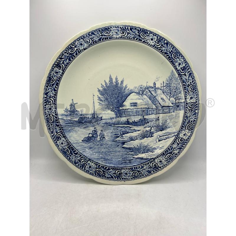 PIATTO GRANDE PIATTO DIPINTO BOCH BELGIUM PAESAGGIO BLU  | Mercatino dell'Usato Teramo 1