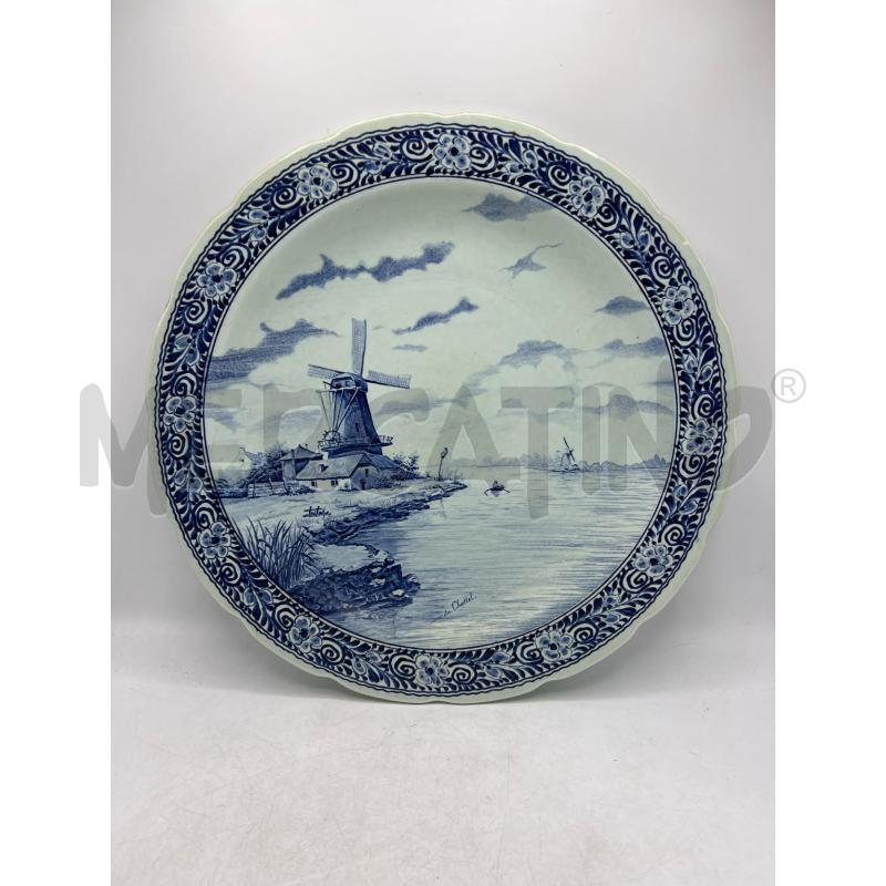 PIATTO GRANDE PIATTO DIPINTO MARINO BOCH BELGIUM PAESAGGIO BLU  | Mercatino dell'Usato Teramo 1