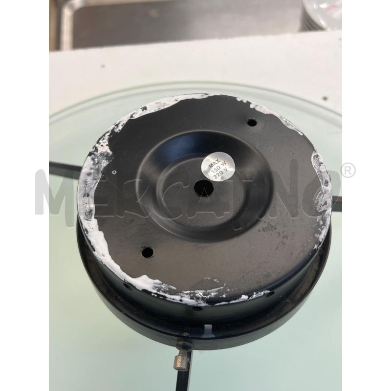 PLAFONIERA TONDA VETRO SATINATO SUPPORTO METALLO NERO | Mercatino dell'Usato Teramo 3
