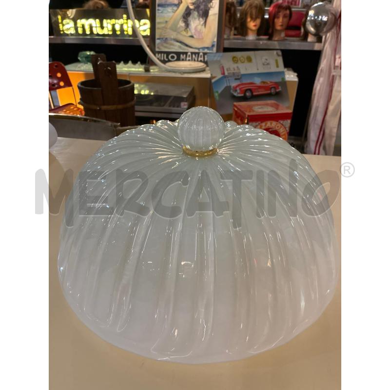 PLAFONIERA VETRO MURANO BIANCA GRANDE | Mercatino dell'Usato Teramo 1