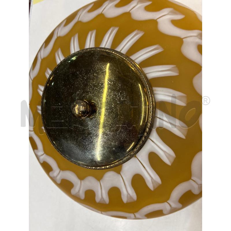 PLAFONIERA VINTAGE VETRO MURANESE TONI GIALLI BIACHI SUPPORTO DORATO | Mercatino dell'Usato Teramo 2