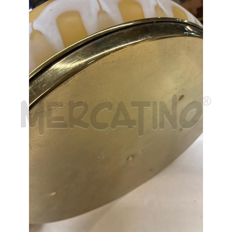 PLAFONIERA VINTAGE VETRO MURANESE TONI GIALLI BIACHI SUPPORTO DORATO | Mercatino dell'Usato Teramo 5