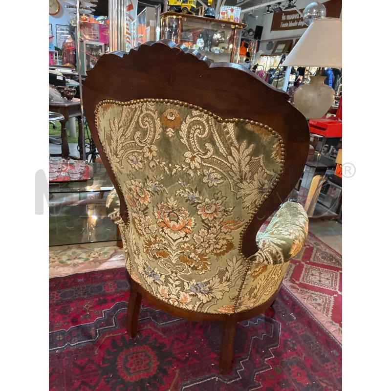 POLTRONA DAMASCATA VELLUTO TUTTO IN LEGNO CON BRACCIOLI | Mercatino dell'Usato Teramo 5