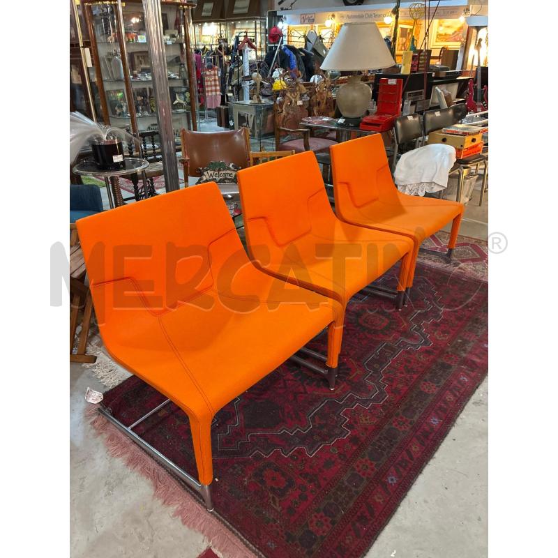 POLTRONA DESIGN EMMEGI ITALY ARANCIO BASE INOX | Mercatino dell'Usato Teramo 1