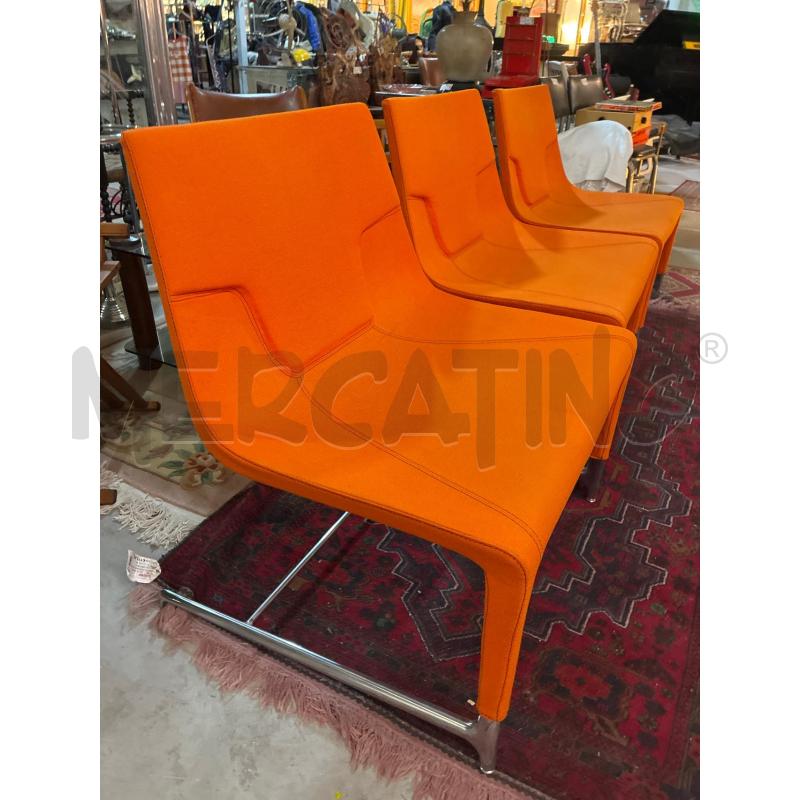 POLTRONA DESIGN EMMEGI ITALY ARANCIO BASE INOX | Mercatino dell'Usato Teramo 2