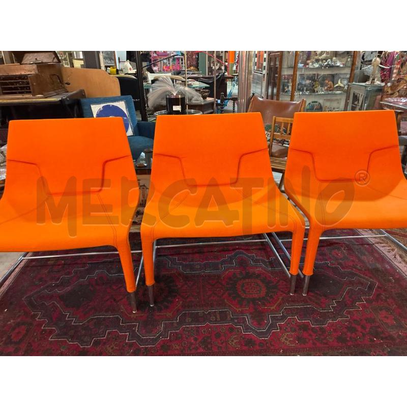 POLTRONA DESIGN EMMEGI ITALY ARANCIO BASE INOX | Mercatino dell'Usato Teramo 3