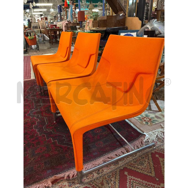 POLTRONA DESIGN EMMEGI ITALY ARANCIO BASE INOX | Mercatino dell'Usato Teramo 4