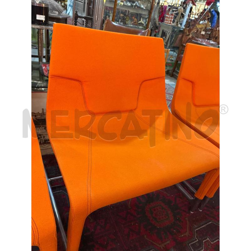 POLTRONA DESIGN EMMEGI ITALY ARANCIO BASE INOX | Mercatino dell'Usato Teramo 5