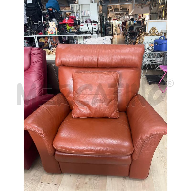 POLTRONA PELLE RECLINER MARRONE  | Mercatino dell'Usato Teramo 1