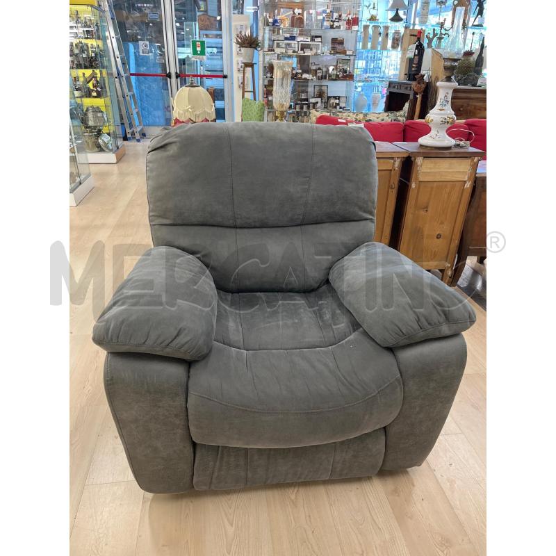 POLTRONA RECLINER ELETTRICO MODERNO GRIGIO STOFFA T ALCANTARA | Mercatino dell'Usato Teramo 1