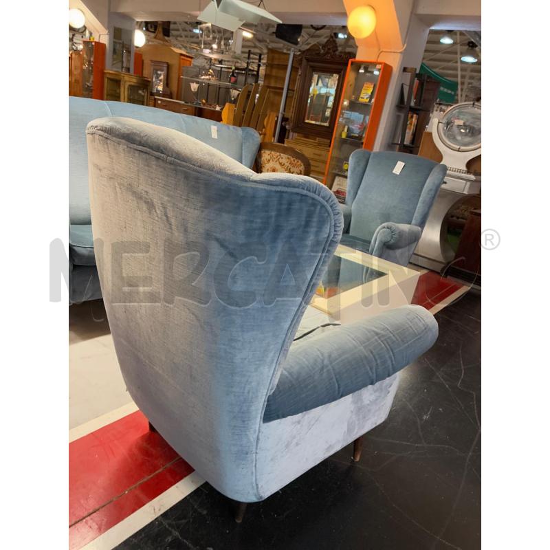 POLTRONA STILE BERGERERE VELLUTO GRIGIO VINTAGE DESIGN | Mercatino dell'Usato Teramo 2