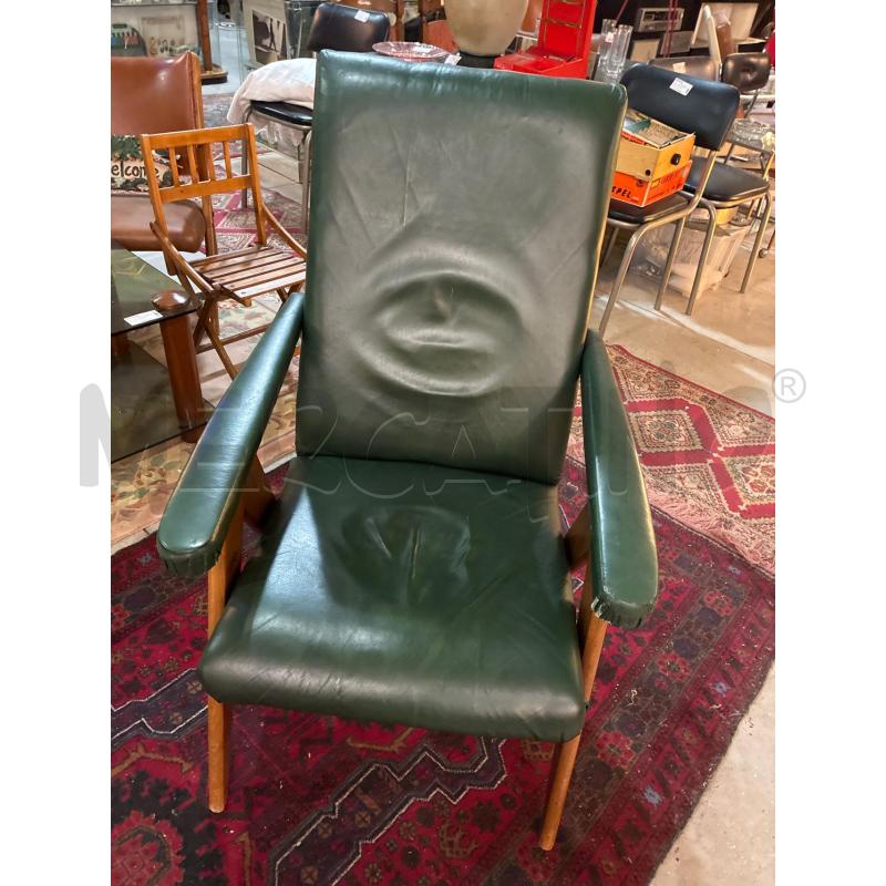 POLTRONCINA ANNI 60 IN LEGNO SKAY VERDE RECLINABILE | Mercatino dell'Usato Teramo 2
