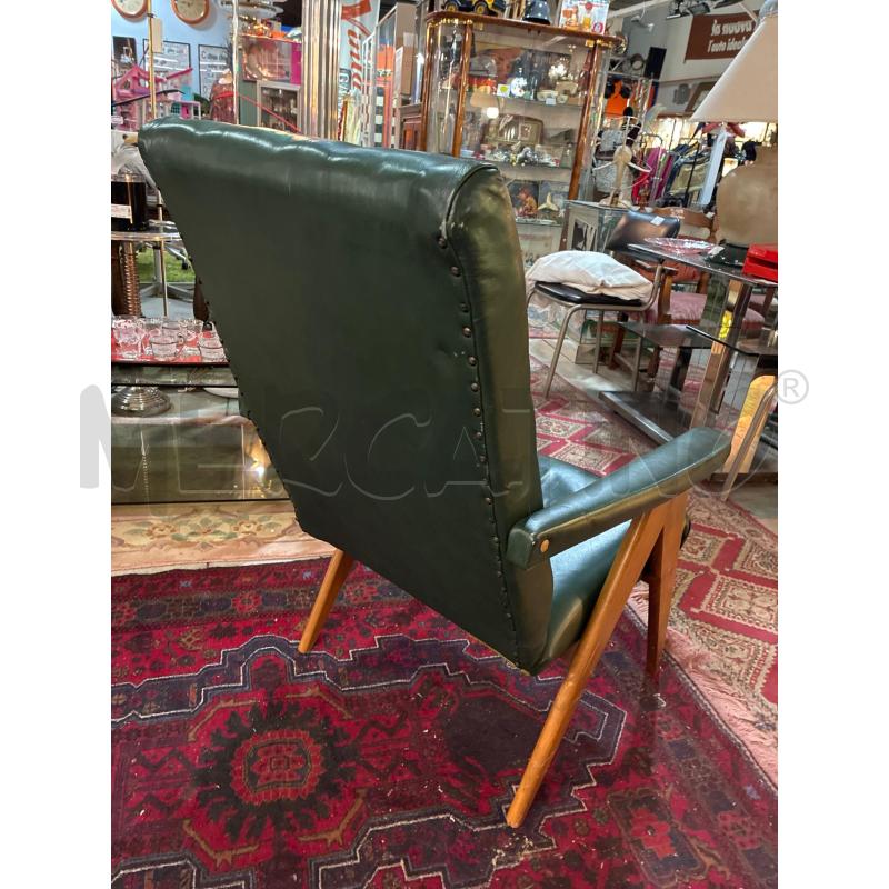 POLTRONCINA ANNI 60 IN LEGNO SKAY VERDE RECLINABILE | Mercatino dell'Usato Teramo 5