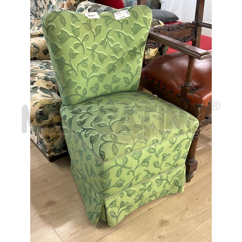 POLTRONCINA DA CAMERA IN STOFFA VERDE | Mercatino dell'Usato Teramo 1
