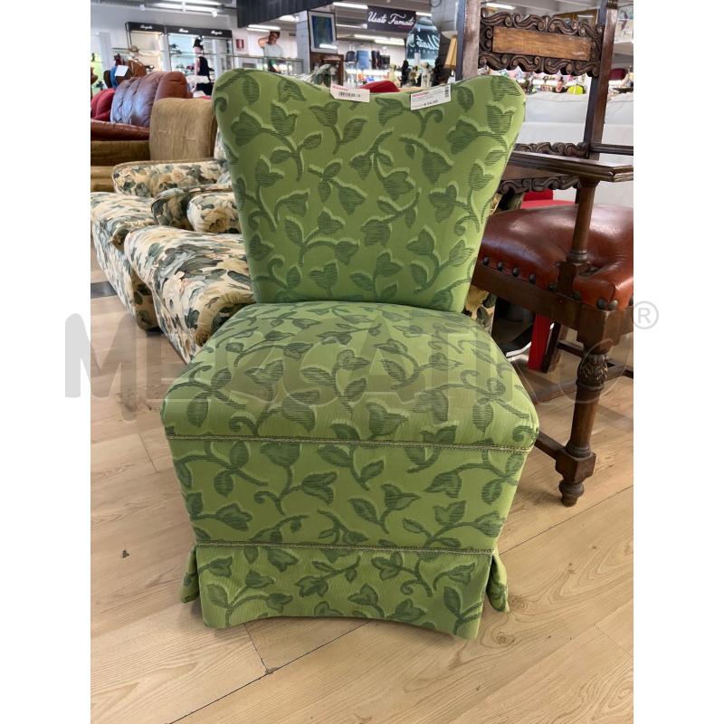 POLTRONCINA DA CAMERA IN STOFFA VERDE | Mercatino dell'Usato Teramo 2
