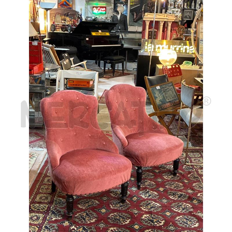 POLTRONCINA DA CAMERA STOFFA ROSA | Mercatino dell'Usato Teramo 1