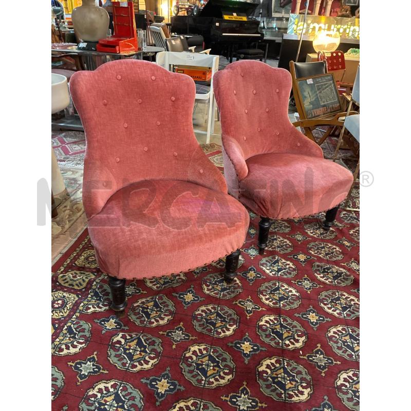 POLTRONCINA DA CAMERA STOFFA ROSA | Mercatino dell'Usato Teramo 2