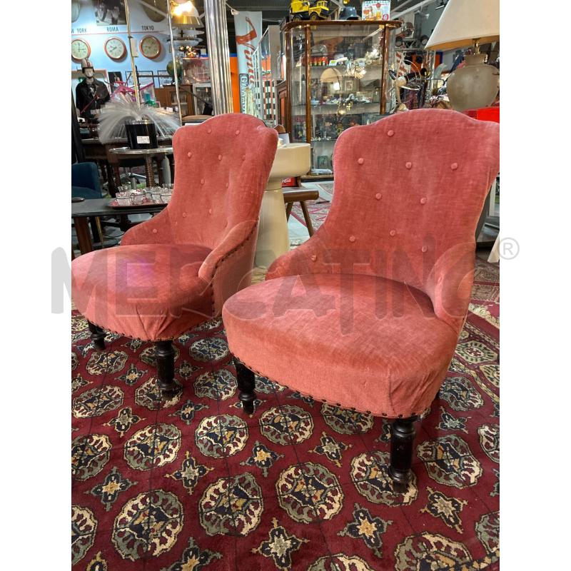 POLTRONCINA DA CAMERA STOFFA ROSA | Mercatino dell'Usato Teramo 3