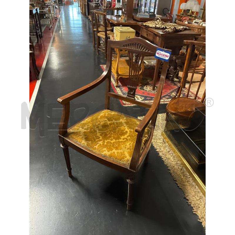 POLTRONCINA IN LEGNO STILE LUIGI FILIPPO CON BRACCIOLI | Mercatino dell'Usato Teramo 1