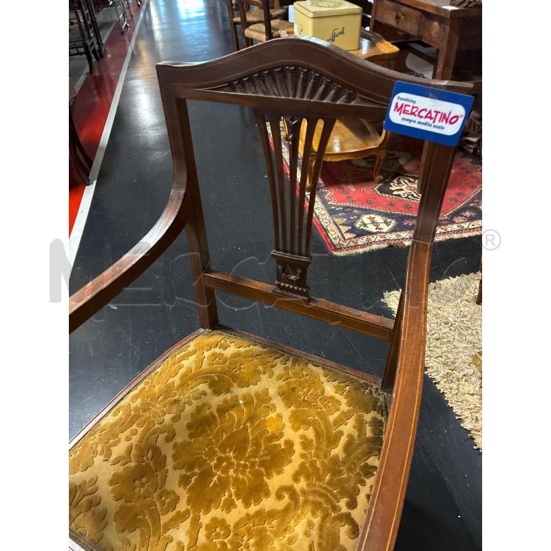 POLTRONCINA IN LEGNO STILE LUIGI FILIPPO CON BRACCIOLI | Mercatino dell'Usato Teramo 2