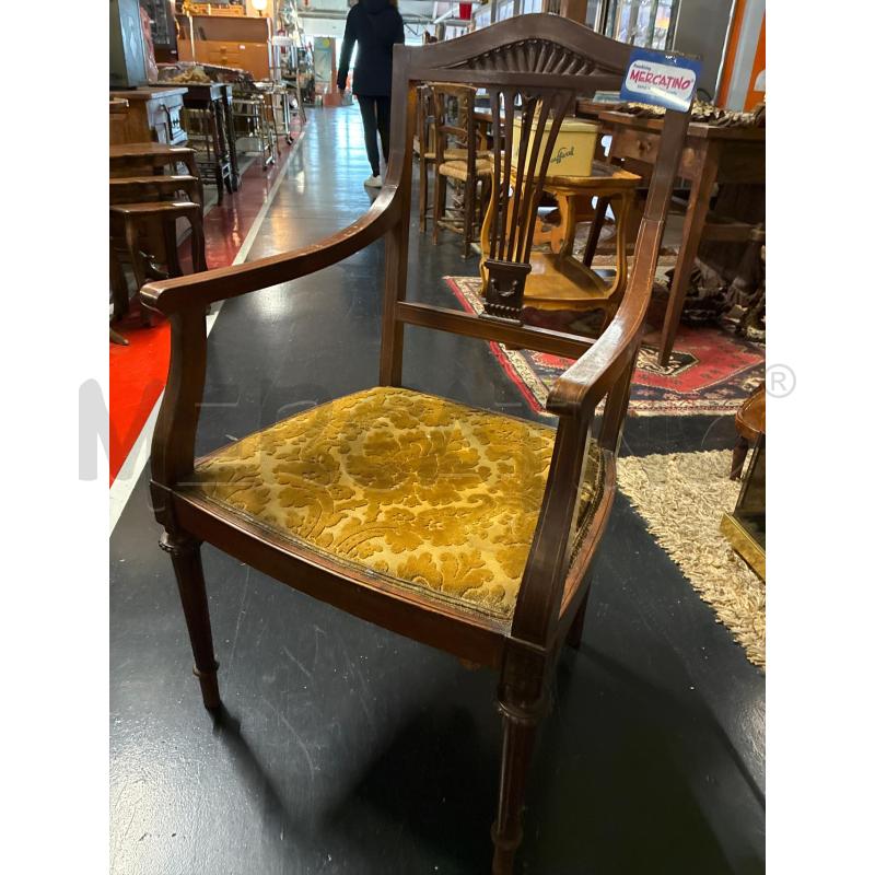 POLTRONCINA IN LEGNO STILE LUIGI FILIPPO CON BRACCIOLI | Mercatino dell'Usato Teramo 3
