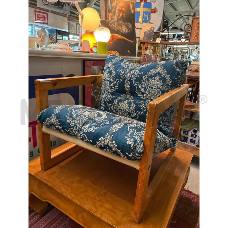 POLTRONCINA LEGNO E STOFFA VERDE | Mercatino dell'Usato Teramo 4