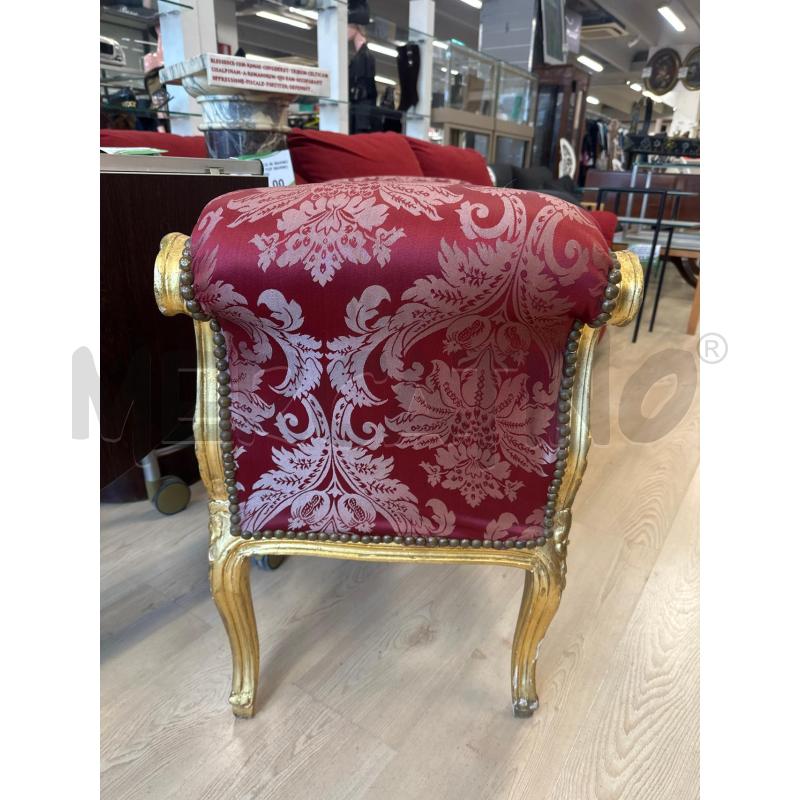 POLTRONCINA PANCHETTA LEGNO DORATA E STOFFA ROSSA | Mercatino dell'Usato Teramo 2